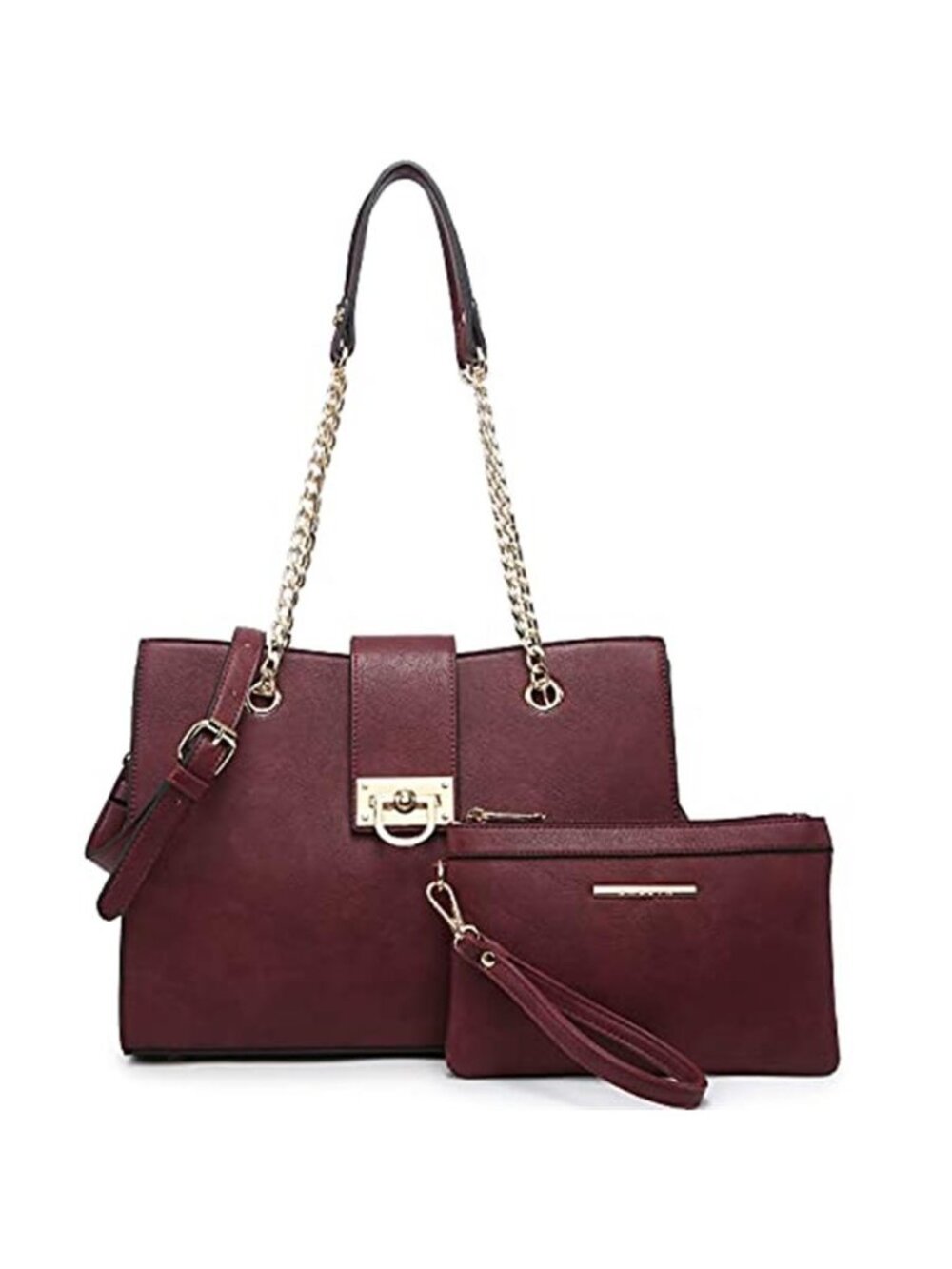 Womens Vegan Leather Satchel Handbag Tote Shoulder Crossbody Purse Work Bag